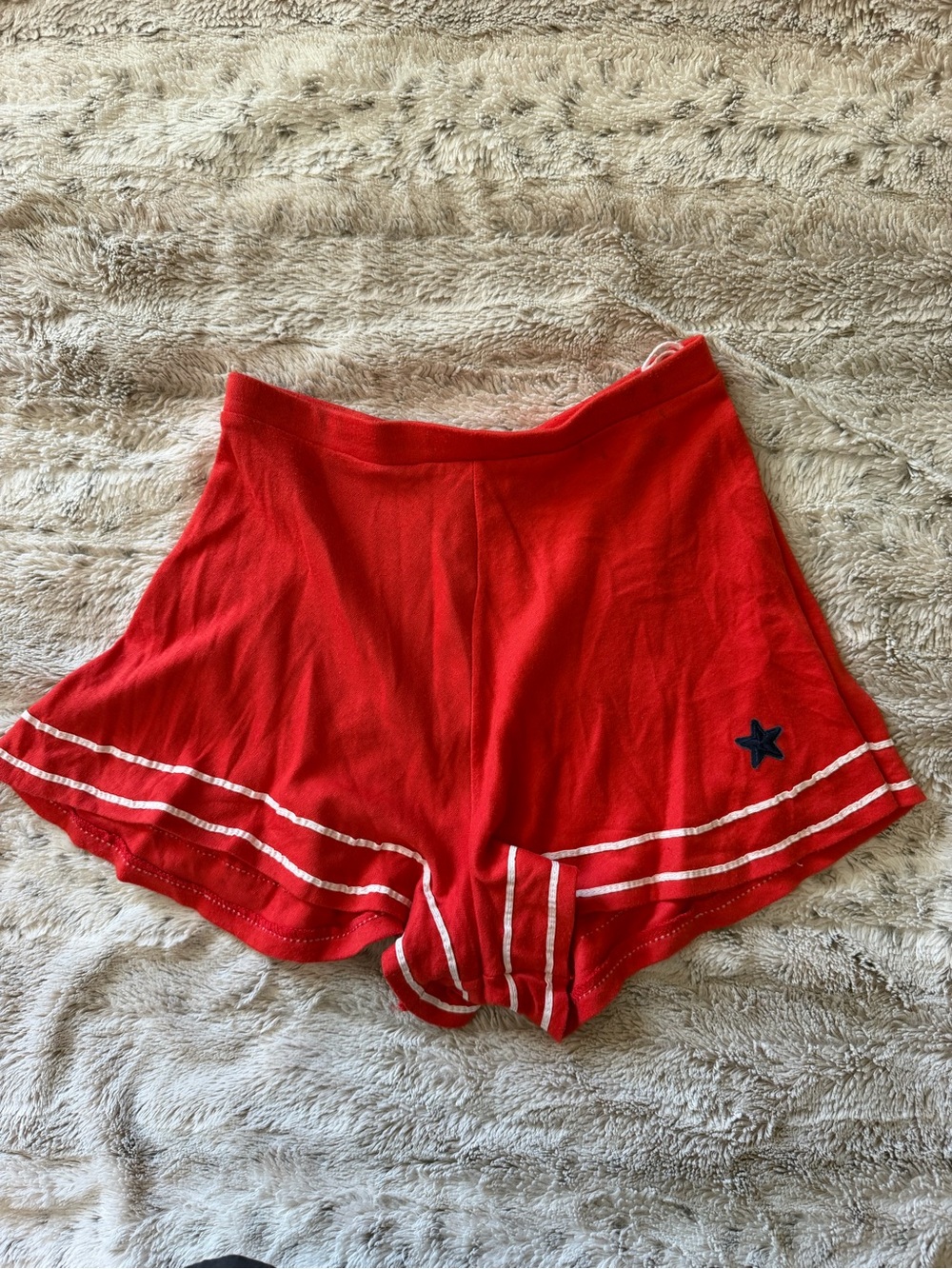 VintageRed Women's Shorts with White Trim